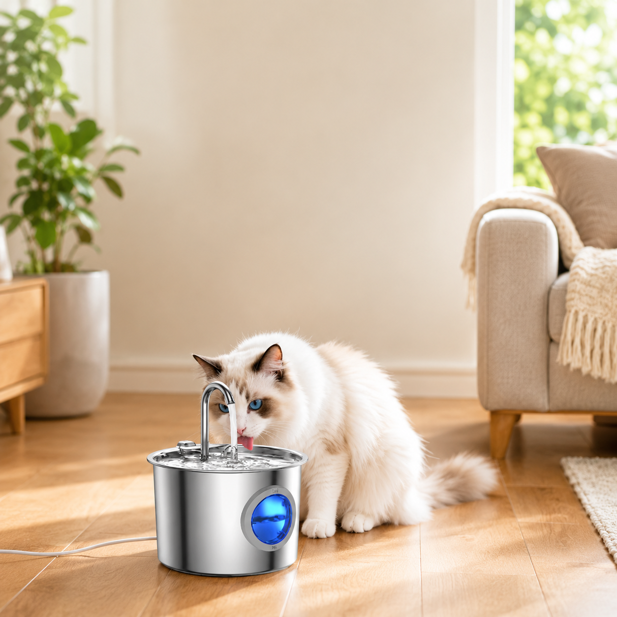 AquaPure™ Roestvrijstalen Drinkfontein voor Katten & Honden
